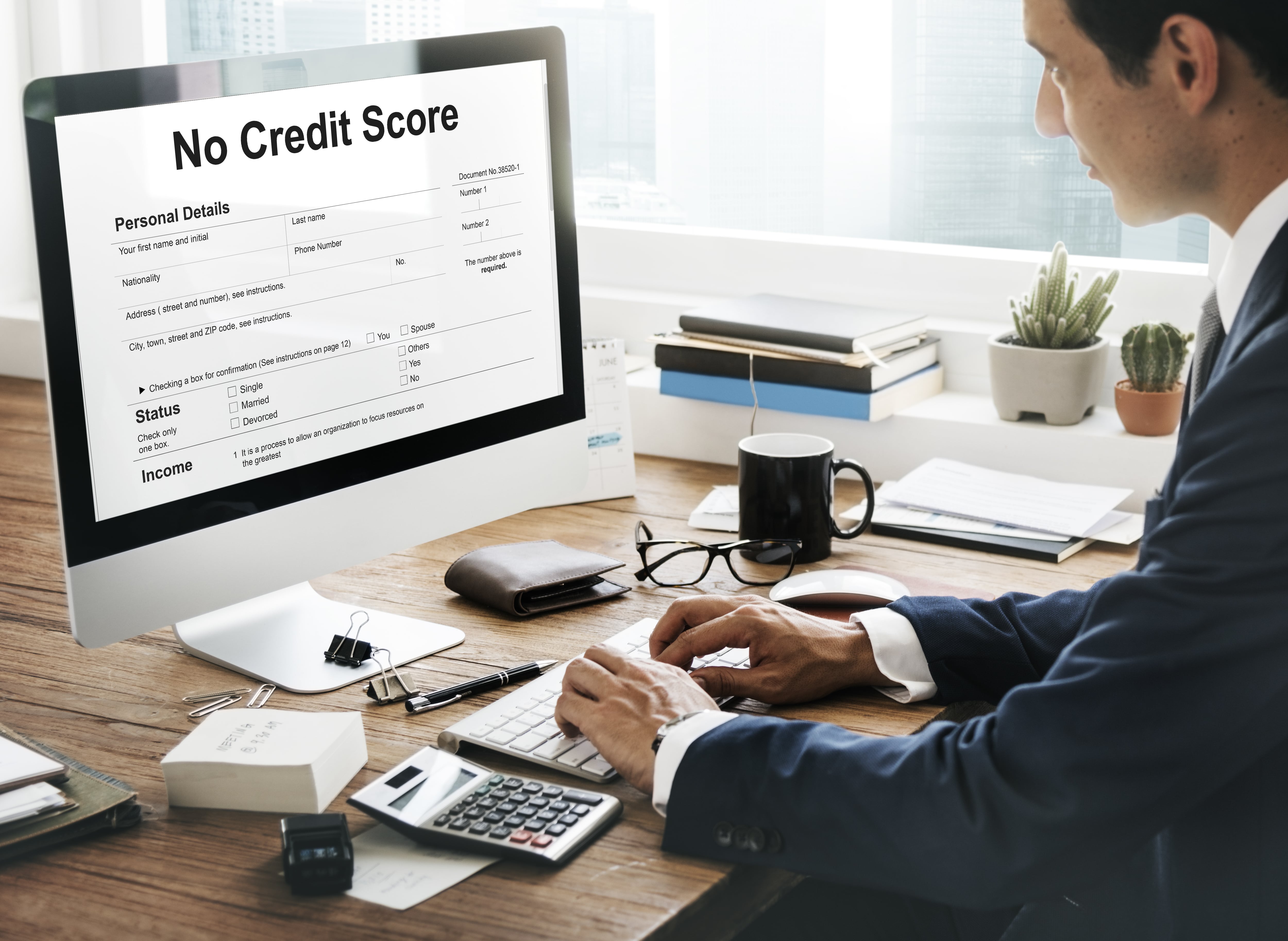 no credit score debt deny concept